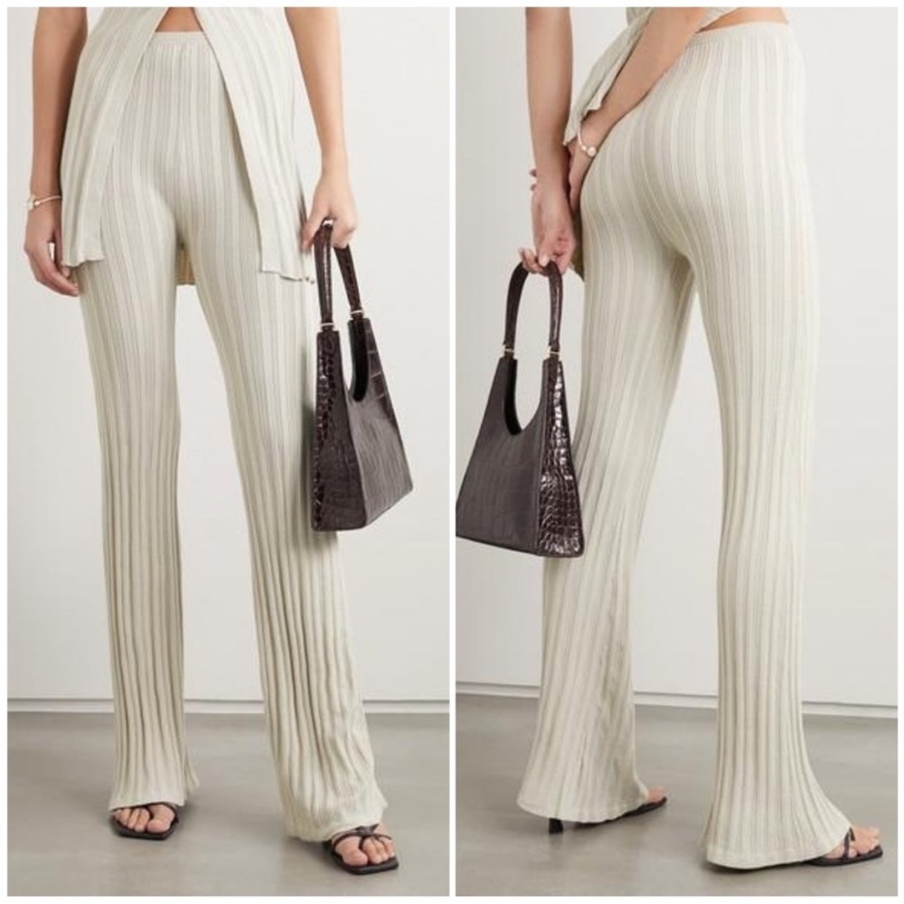 The Line by K Daisy Ribbed Knit Flare Pants Women’s Medium Revolve
